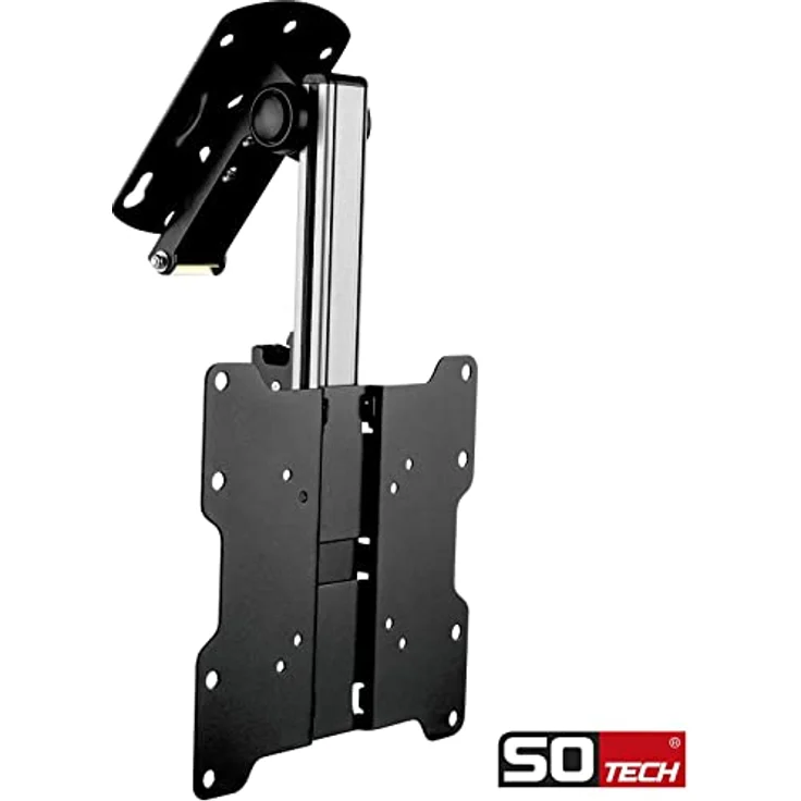 SOTECH klappbare TV Deckenhalterung DH-01-37, drehbar, höhenverstellbar, neigbar für 17-37 Zoll TVs, belastbar bis 20 kg, VESA kompatibel, schwarz – Bild 2