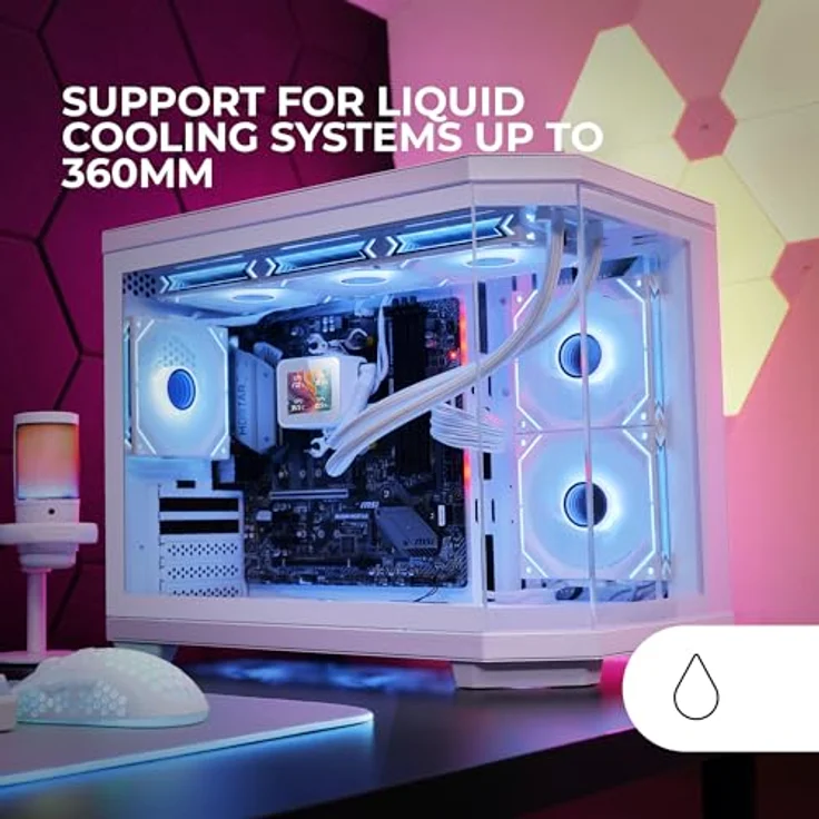 Mars Gaming MC-3TCOREM, PC-Tower-Gehäuse in Weiß mit drei Hartglaspaneelen, optimierter Kühlung und Mikro-ATX Unterstützung – Bild 3