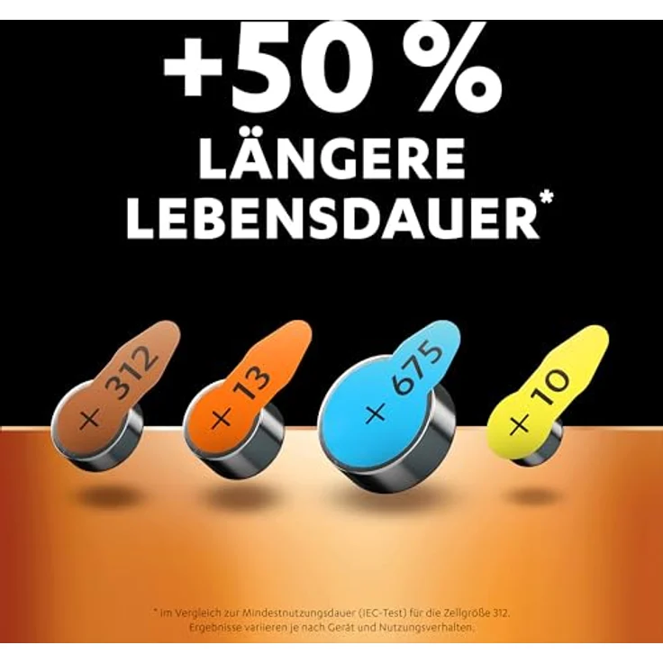 Duracell Hörgerätebatterien Größe 312, 60er Pack – Bild 2