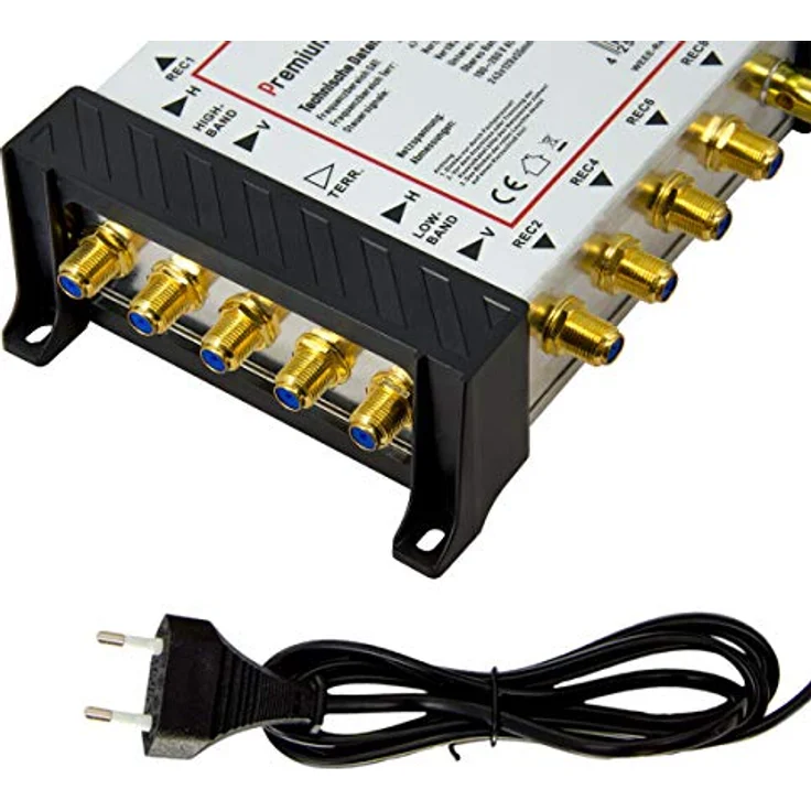 PremiumX SAT-Multischalter 5/8 Switch mit Quattro LNB in Weiß und 24 F-Steckern für bis zu 8 Teilnehmer, geeignet für HD und 4K – Bild 4