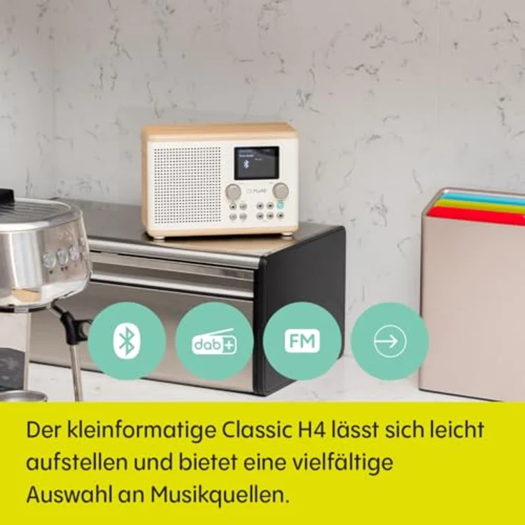 Pure Classic H4 Digitales Küchenradio (DAB+/FM, Bluetooth, USB, AUX, Küchentimer, Wecker) – Bild 3