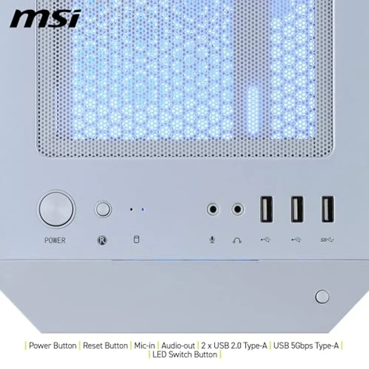 MSI MAG FORGE M100R, Micro ATX PC-Gehäuse in Weiß mit gehärtetem Glas und RGB-Beleuchtung – Bild 7