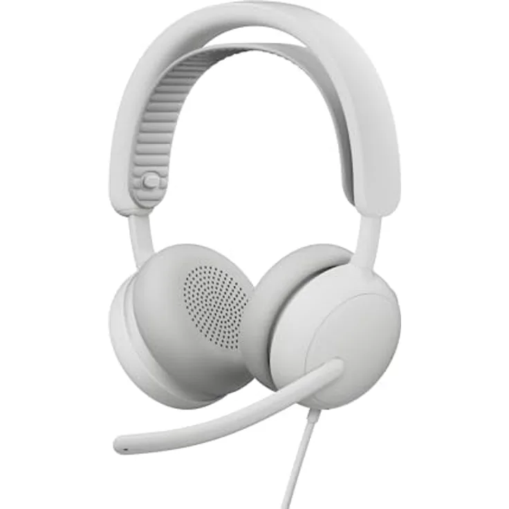 Logitech Zone Wireless 2 ES for Business, Kabelloses Headset mit Geräuschunterdrückung und Adaptive Hybrid ANC, Bluetooth, USB-C und USB-A, Zertifiziert für Microsoft Teams – Grauweiß