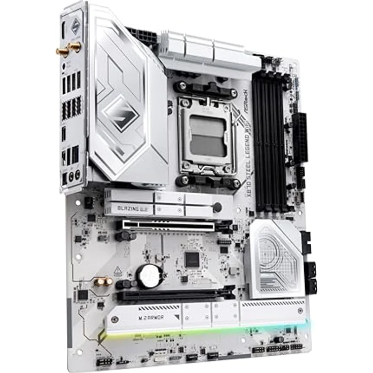 ASRock X870 Steel Legend WIFI 90-MXBPJ0-A0UAYZ, ATX Mainboard mit AMD X870 Chipsatz, bis zu 8000 MHz DDR5 RAM, schwarz – Bild 4