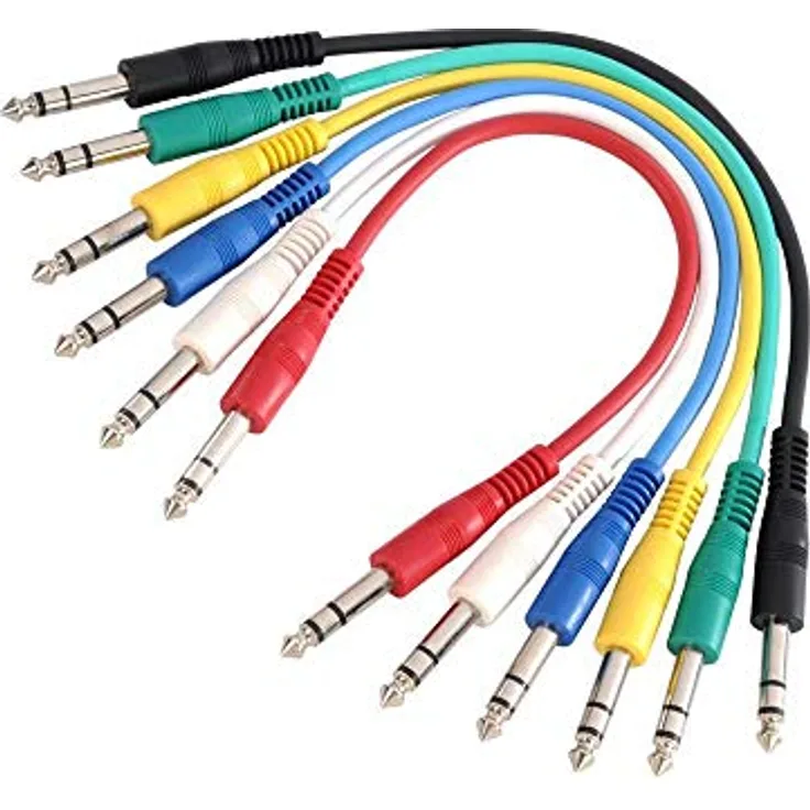 Adam Hall Cables 3 STAR BVV 0030 SET Patchkabel 6er Set verschiedene Farben Klinke TRS | 0.3 m