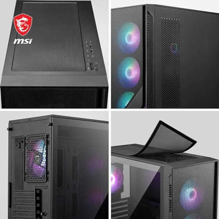 MSI MAG FORGE 321R AIRFLOW, Midi-Tower PC-Gehäuse mit gehärtetem Glasfenster, optimiert für Airflow, schwarz – Bild 6