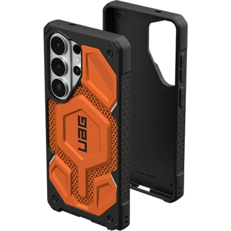 URBAN ARMOR GEAR Monarch Pro Case für Samsung Galaxy S26 Ultra, 6m Fallschutz nach Militärstandard, Magnetring, Wireless Charging kompatibel, Kevlar orange