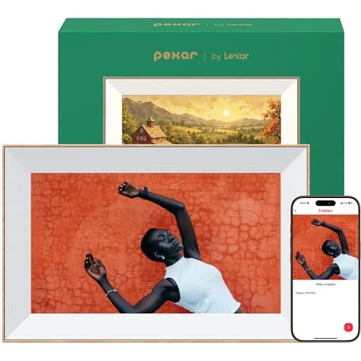 Pexar Starlight 15,6" Digitaler Bilderrahmen, 1920x1080 Touchscreen, 64 GB Speicher, App-gestützes Teilen, entspiegelter Bildschirm mit Galeriebeleuchtung – Bild 1