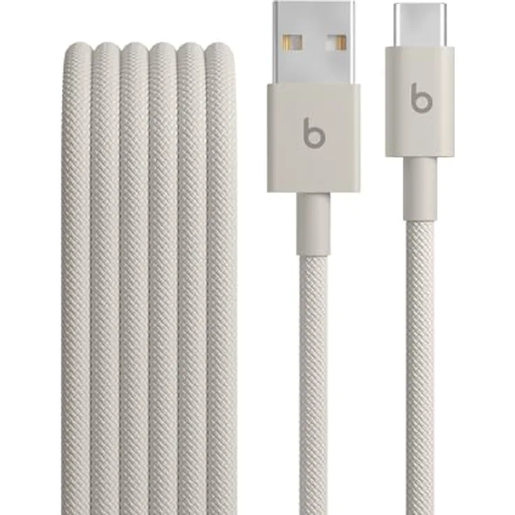 Beats USB-A auf USB-C Gewebtes Kabel, 1,5 m, schnelles Laden, langlebig und verwicklungsfrei, Energie-Grau