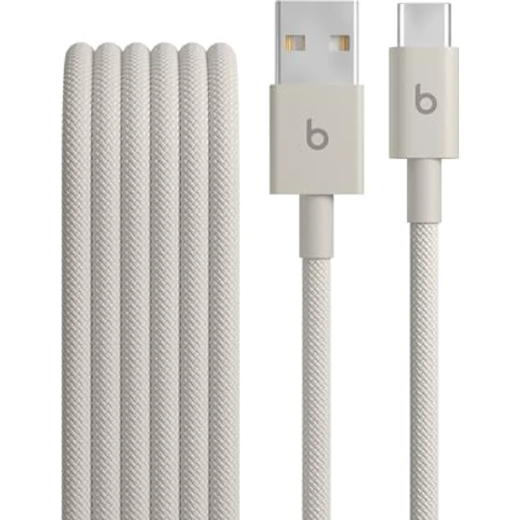 Beats USB-A auf USB-C Gewebtes Kabel, 1,5 m, schnelles Laden, langlebig und verwicklungsfrei, Energie-Grau – Bild 1