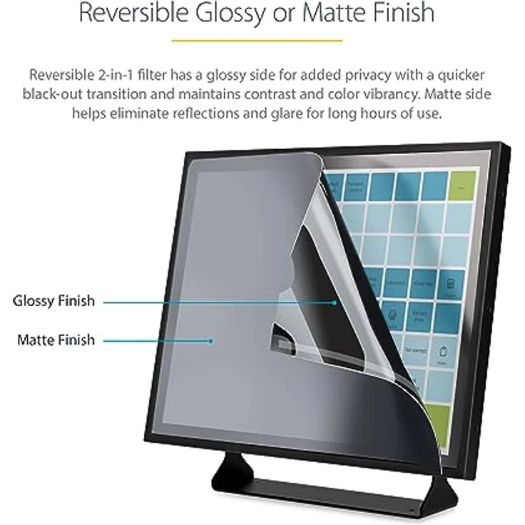 StarTech.com 17" 5:4 Monitor Blickschutzfilter, Bildschirm Blickschutzfolie mit 51% Blaulichtfilter, Sichschutzfolie mit 60 Grad Sichtwinkel, Blaulicht Filter Displayschutzfolie (1754-PRIVACY-SCREEN) – Bild 3