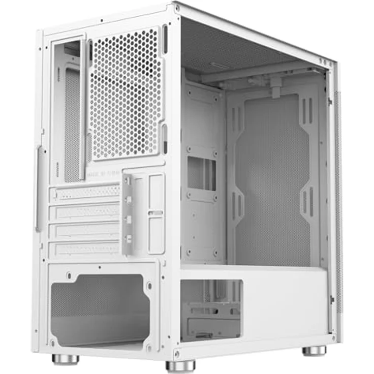 iTek PROMESH 35 Mini Tower PC-Gehäuse, Weiß, micro ATX & Mini-ITX, optimierter Airflow, USB 3.0 & Typ-C-Anschlüsse, Unterstützung für 240 mm Radiatoren – Bild 5
