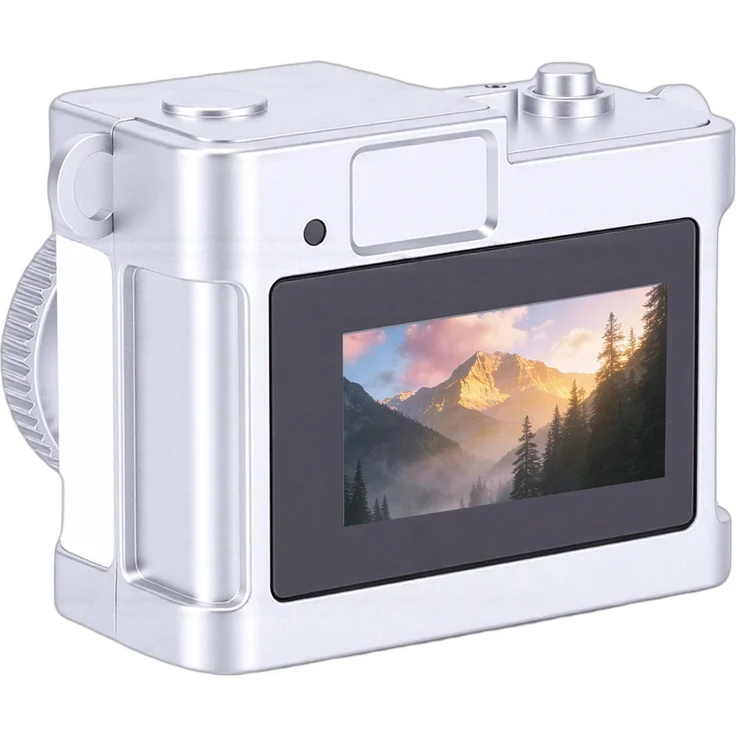 KKmoon Schlüsselanhänger-Kamera HD Retro, Digitale Taschenkamera mit 720P FHD-Video, 5 MP Fotos, 4 Filter und LED-Licht, kompakt und tragbar, Weiß