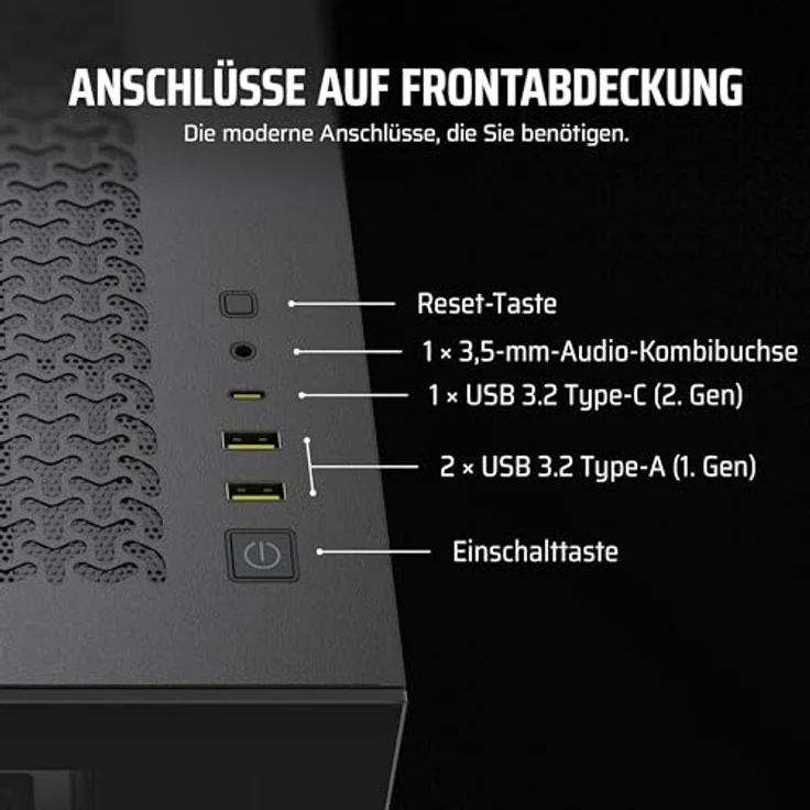 Corsair Case Corsair 3500X Midi TG black BTF & P.Zero, PC-Gehäuse mit Tempered Glass, Schwarz – Bild 5