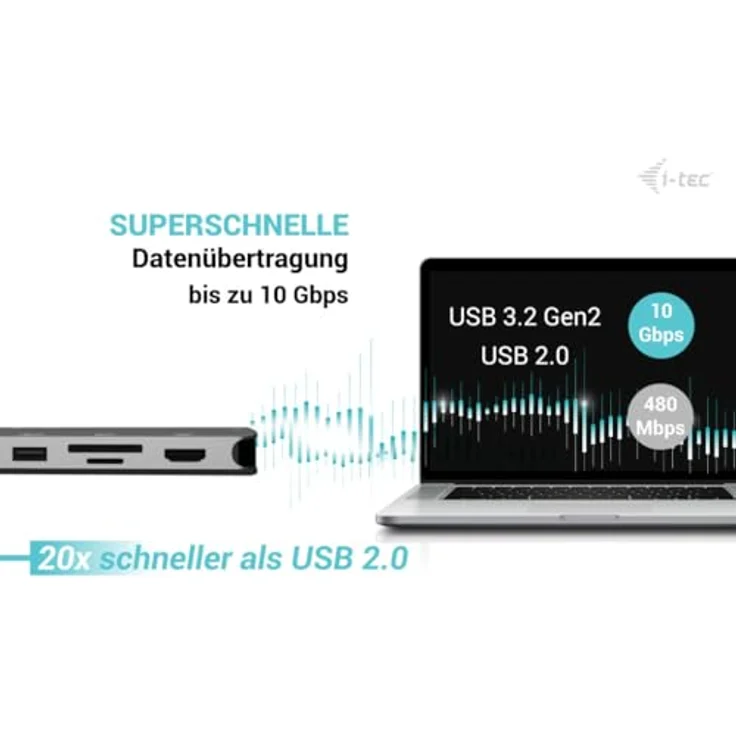 iTEC USB-C Metal Nano Dock 2x HDMI 1x Video GLAN Audio/Mic 1xSD/microSD, Vielseitige Dockingstation mit 140 Watt Ladeleistung, Robuste Metallkonstruktion – Bild 8