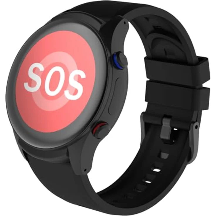 NikuTRAX Notrufuhr für Senioren NPC360S mit GeoTRAX Portal, 4G/LTE, AMOLED Display, Pulsoxymetrie, Blutdruckmessung, Temperaturmessung, Schrittzähler, GPS, blau – Bild 2