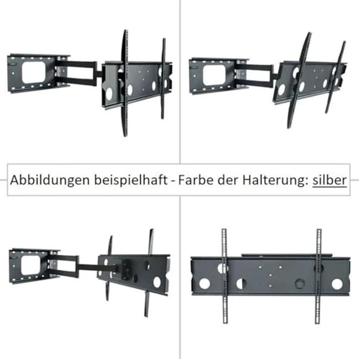 NEG Profi Universal TV-Wandhalterung Extender 7515 (Silber) Schwenk-, neig- und ausziehbar, Full Motion (bis max. VESA 600x400 und 80kg) – Bild 2