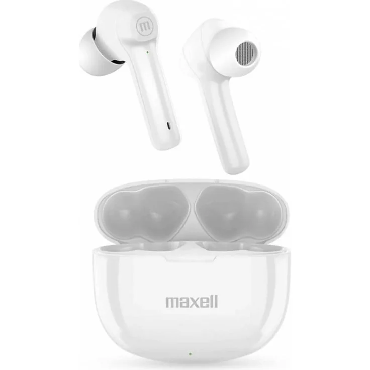 Maxell Dynamic+ kabellose Kopfhörer mit Ladeschale Bluetooth weiß (4 h, Kabellos), Kopfhörer, Weiss