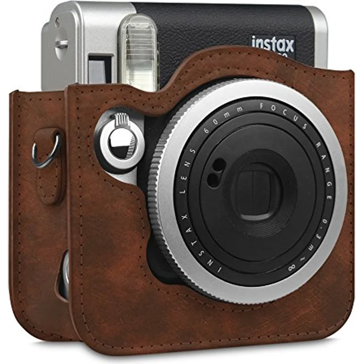 FINTIE Tasche für Fujifilm Instax Mini 90 Neo Classic, Premium Schutzhülle aus Kunstleder mit abnehmbarem Riemen, Braun – Bild 5