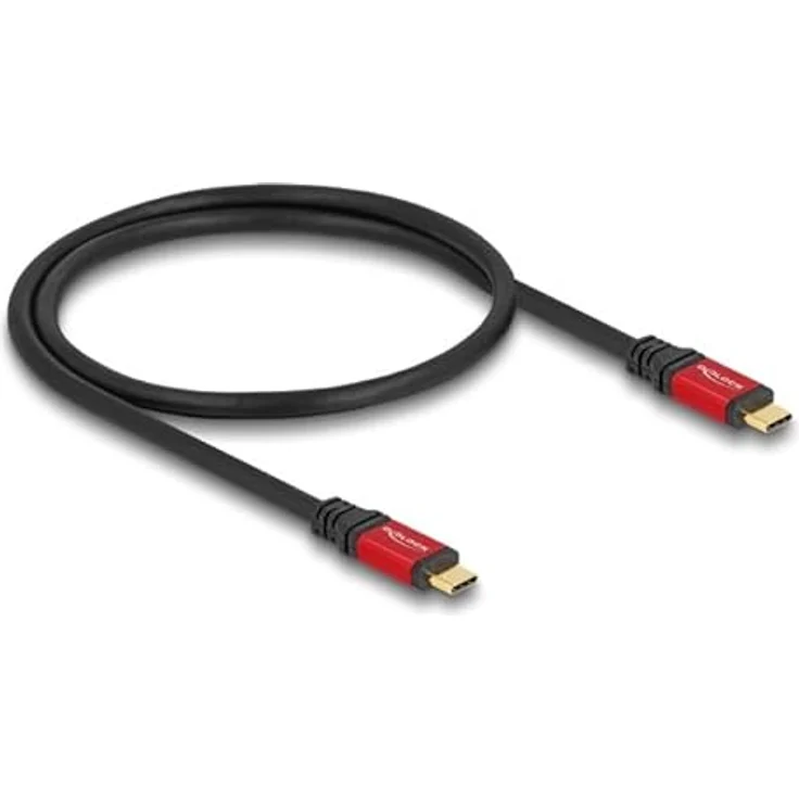 DeLOCK 80651 USB Kabel USB4 Gen 2x2, 0,5 m, USB C, Schwarz-Rot – Bild 1
