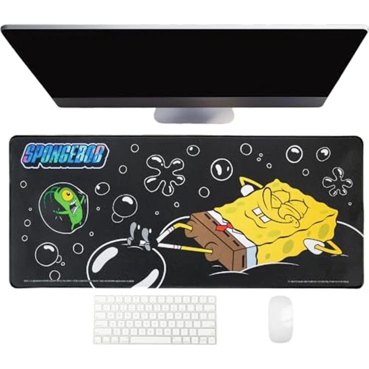 Blue Sky Studios SpongeBob Schreibtischunterlage 70x30 cm – Jumbo Gaming- & Büro-Mauspad, robustes Neopren, rutschfeste Unterseite, schönes SpongeBob & Patrick-Motiv für Fans – Bild 1