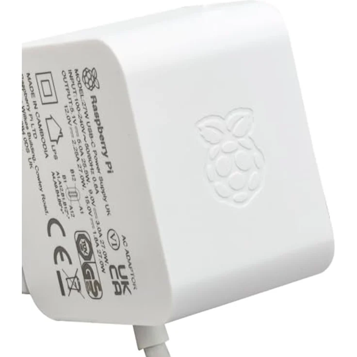 offizieller Raspberry Pi 5 USB-C Netzteil 27W, USB-C Power Supply, weiß – Bild 2