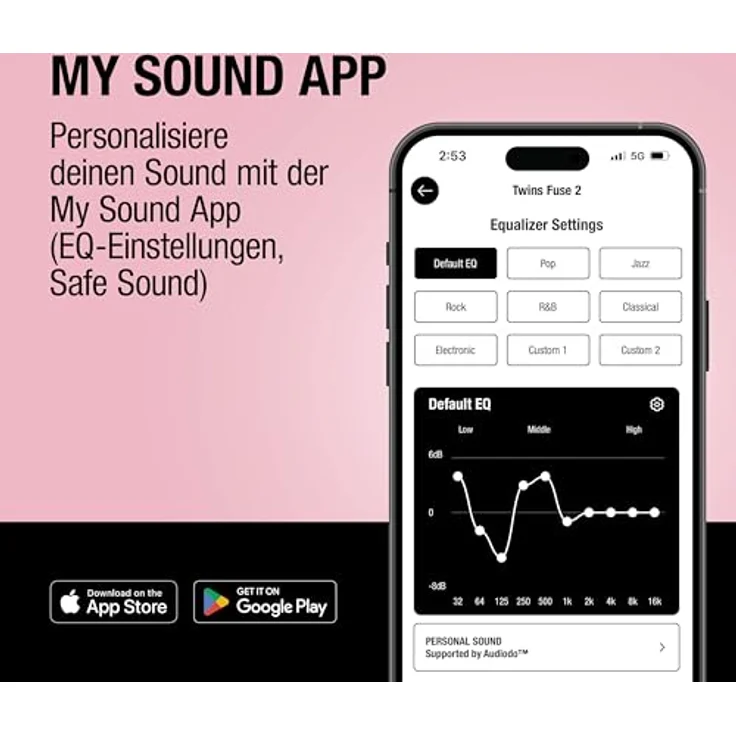 Fresh 'n Rebel Twins Fuse 2, Noise Cancelling Wireless In-Ear Kopfhörer mit 36h Akku, Bluetooth 6.0, 2 Mikrofonen, Quick Charge, spritzwassergeschützt, Pastel Pink – Bild 4