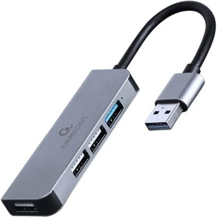 Gembird Cablexpert 4-Port USB-Hub, 1 x USB 3.1 Gen 1 + 3 x USB 2.0, grau