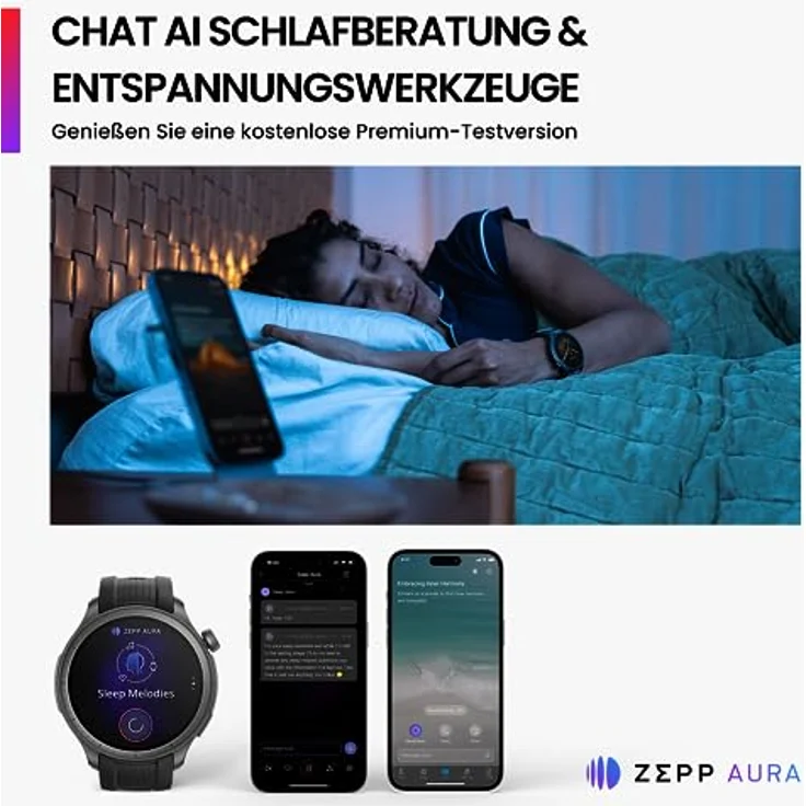 Amazfit Balance Smartwatch, Contactless Zahlung, NFC, KI-Fitnesstrainer, KI-Schlaf- und Gesundheits-Tracker, Dual-Band GPS, Alexa, Bluetooth Anrufe, 14 Tage Akkulaufzeit, 1,5" AMOLED, schwarz – Bild 5