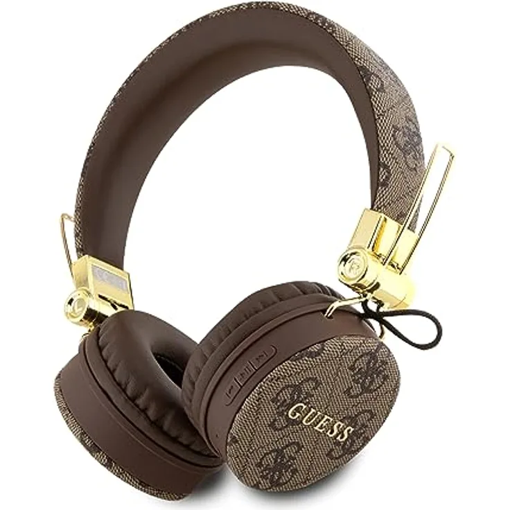 CG Mobile Guess Kabellose Kopfhörer, 4G, PU-Leder, mit Metall-Logo, Braun