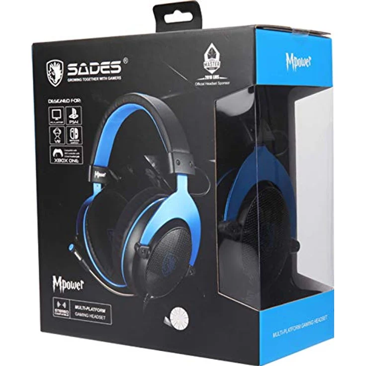 SADES Mpower SA-723 Gaming Headset Schwarz Blau, normal – Bild 3