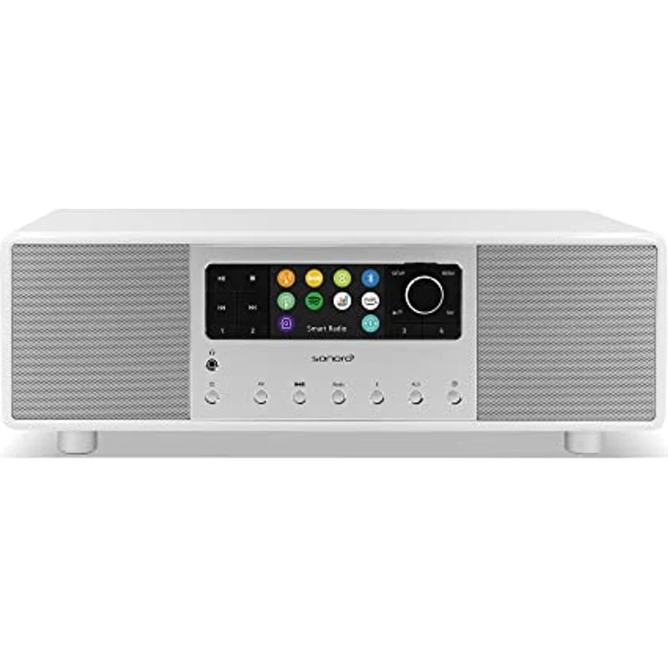 sonoro Primus Internetradio mit Bluetooth (Spotify, Deezer, Podcasts, FM/UKW, DAB Plus, WLAN, AUX-In, Holzgehäuse) Stereoanlage Weiß – Bild 1