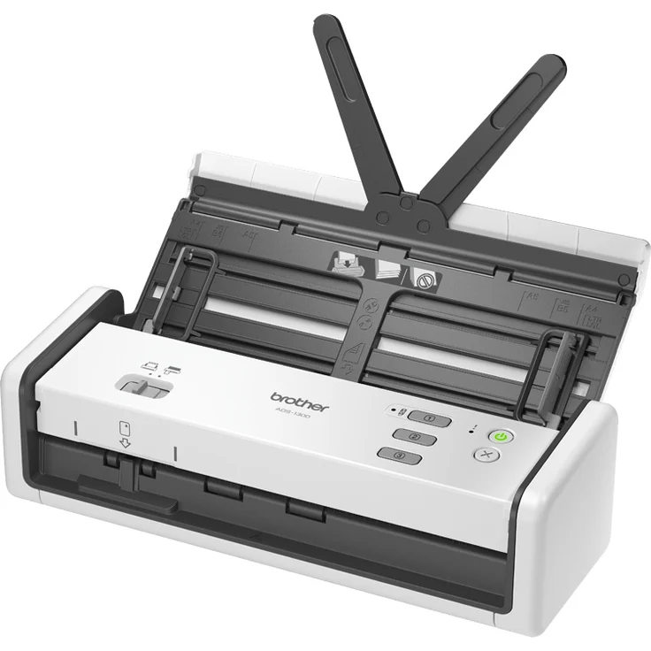 Brother ADS-1300 Dokumentenscanner, 215,9 x 355,6 mm, 1200 x 1200 DPI, 30 Seiten pro Minute, ADF-Scanner, Weiß, LED – Bild 1