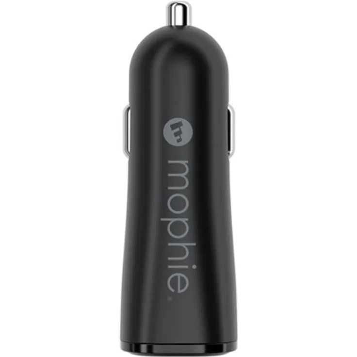Mophie Essentials Car Power Adapter, 12 Watt mit 2 USB-Ausgängen (USB, 24 pin USB-C)