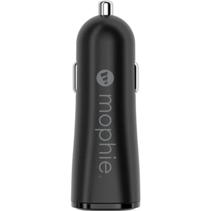 Mophie Essentials Car Power Adapter, 12 Watt mit 2 USB-Ausgängen (USB, 24 pin USB-C)
