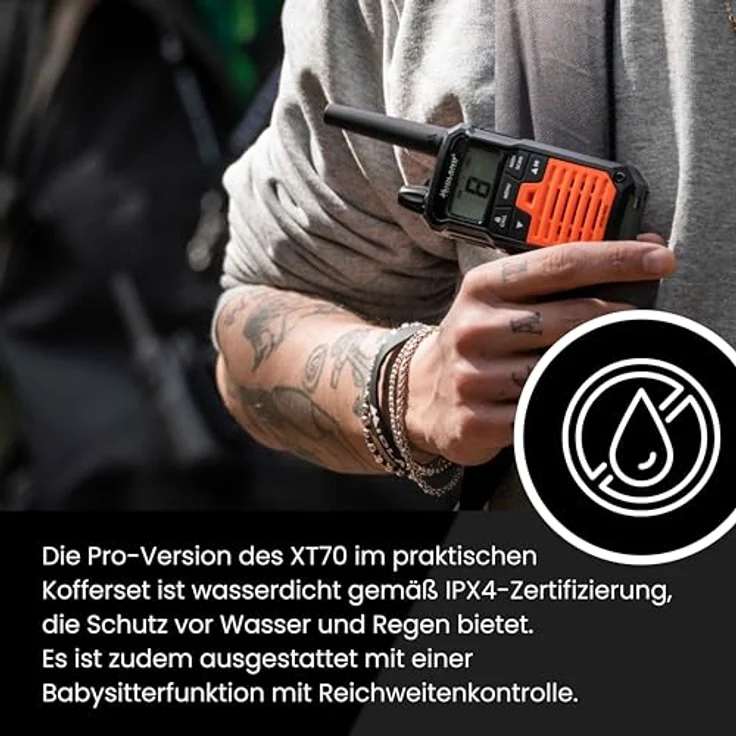 Midland XT70 Pro Kofferset, PMR+LPD Handfunkgerät mit 16 PMR446 und 69 LPD Kanälen, orange – Bild 10