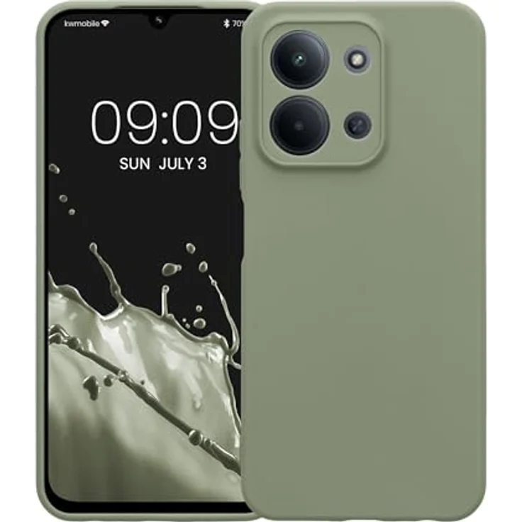 kwmobile Handyhülle für Xiaomi Redmi 15C / Poco C85, weiche Silikon Hülle in Graugrün, elastisch und rutschfest mit präzisen Ausschnitten für Knöpfe und Kamera – Bild 5