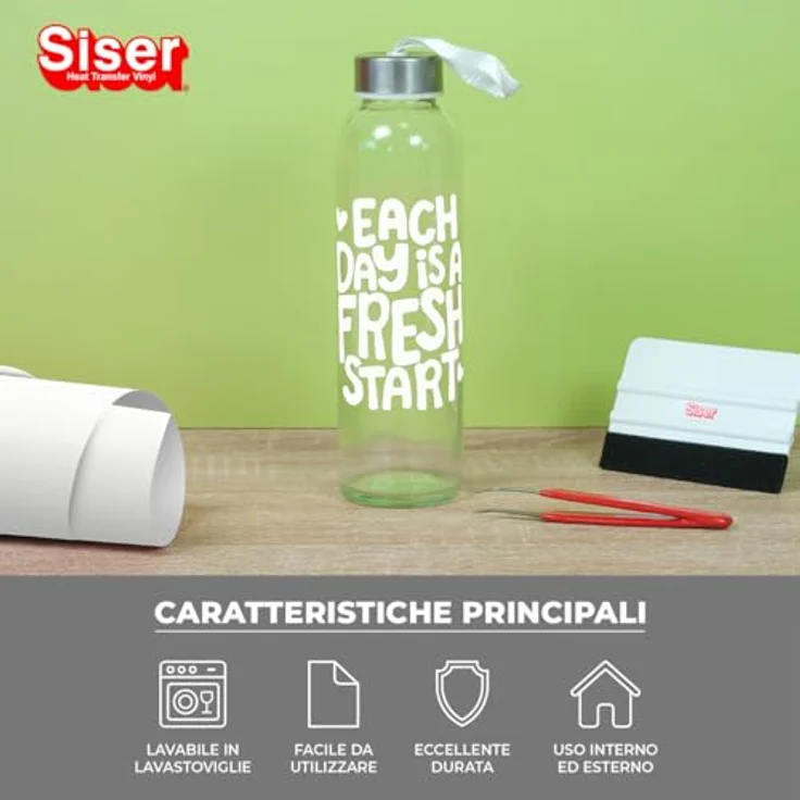 Siser EasyPSV® Starling, selbstklebende Folie 30 cm, Weiß mit hoher Langlebigkeit und spülmaschinenfest – Bild 4