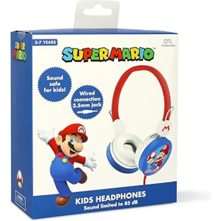 OTL Technologies Super Mario Core Kabelgebundene Over-Ear-Kopfhörer für Kinder, 3,5 mm Anschluss, Lautstärkebegrenzung auf 85 dB, geeignet für 3-7 Jahre – Bild 5