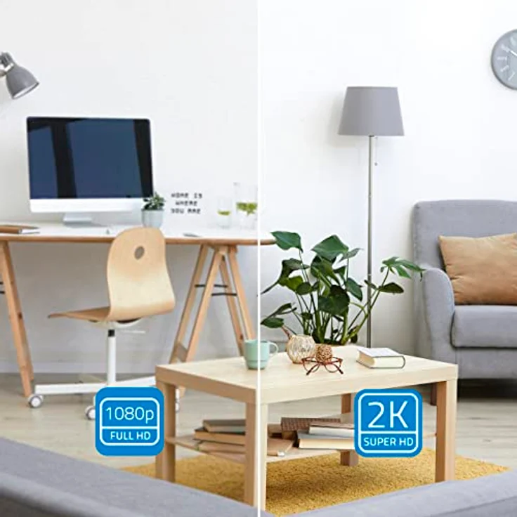 NIVIAN WLAN‑Innenkamera 360° SuperHD 2K mit Nachtsicht, Zwei‑Wege‑Audio, Menschenerkennung & Auto‑Tracking, MicroSD (Nicht enthalten) – Bild 4