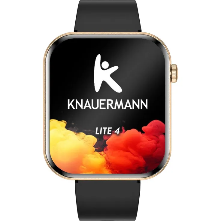 Knauermann Lite 4 (2026) Smartwatch mit GPS, Telefonfunktion und 75 Sportarten Unterstützung, Aluminium-Gehäuse mit 1,85 Zoll AMOLED Display, IP67 zertifiziert