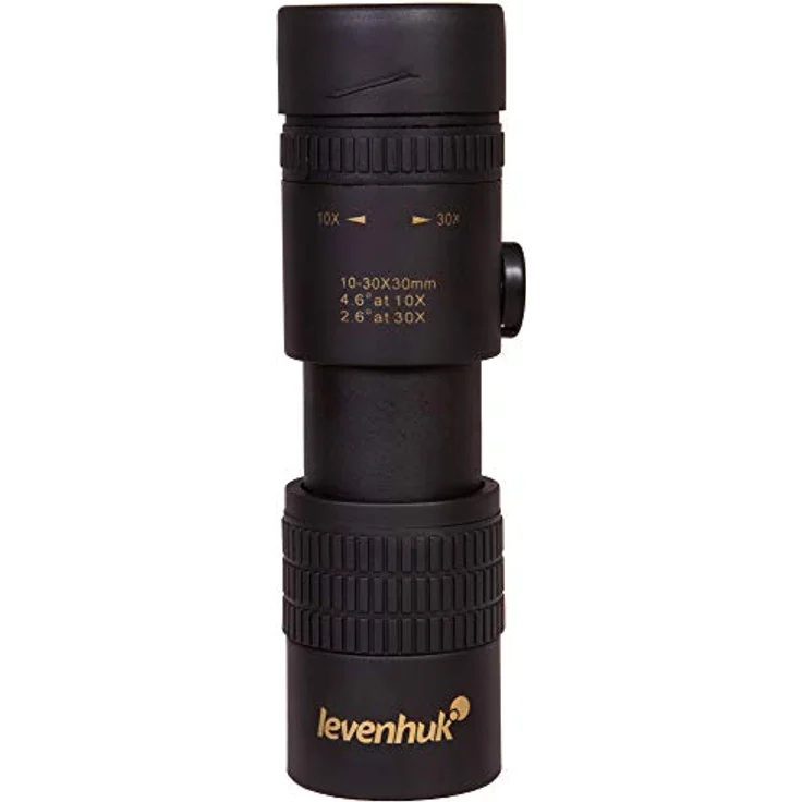 Levenhuk Atom 10-30x30 Monocular Fernglas, stufenlos verstellbare Vergrößerung von 10- bis 30-fach, leichtes Kunststoffgehäuse mit Gummibeschichtung – Bild 3