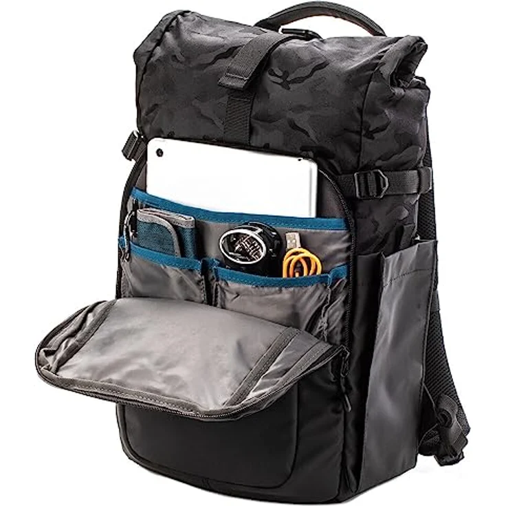 Tenba Fulton v2, Fotorucksack 16L aus Segeltuch in Schwarz/Schwarz Camo für Fotografen und Multimedia-Entwickler – Bild 4