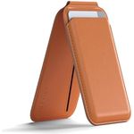 SATECHI Magsafe Wallet und Double Flap Stand - iPhone Wallet mit 4 Kartenfächern, NFC Pass Through, Vegan Leder, Orange