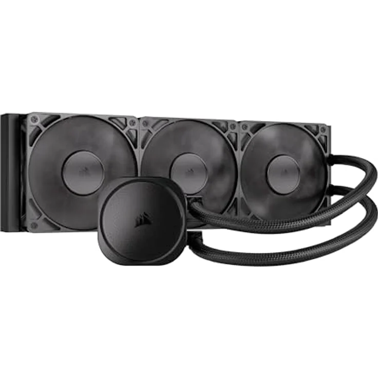 CORSAIR Nautilus 360 RS CPU-Flüssigkeitskühler - Geräuscharme All-in-One-Kühlung, 360mm AIO, Intel LGA 1851/1700, AMD AM5/AM4, 3X RS120-Ventilatoren - Schwarz – Bild 1