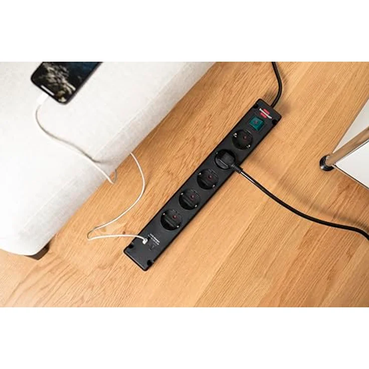 Brennenstuhl Bremounta Steckdosenleiste mit USB-C® Ladefunktion, schwarz, 3m Kabel – Bild 4