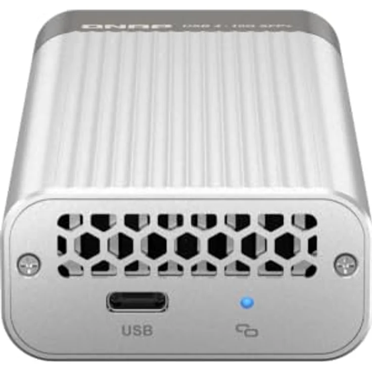 QNAP USB 4 Type-C zu 1 x 10GbE SFP+ NAS-Server, silber, 10.000 Mbit/s Datenübertragungsrate – Bild 2
