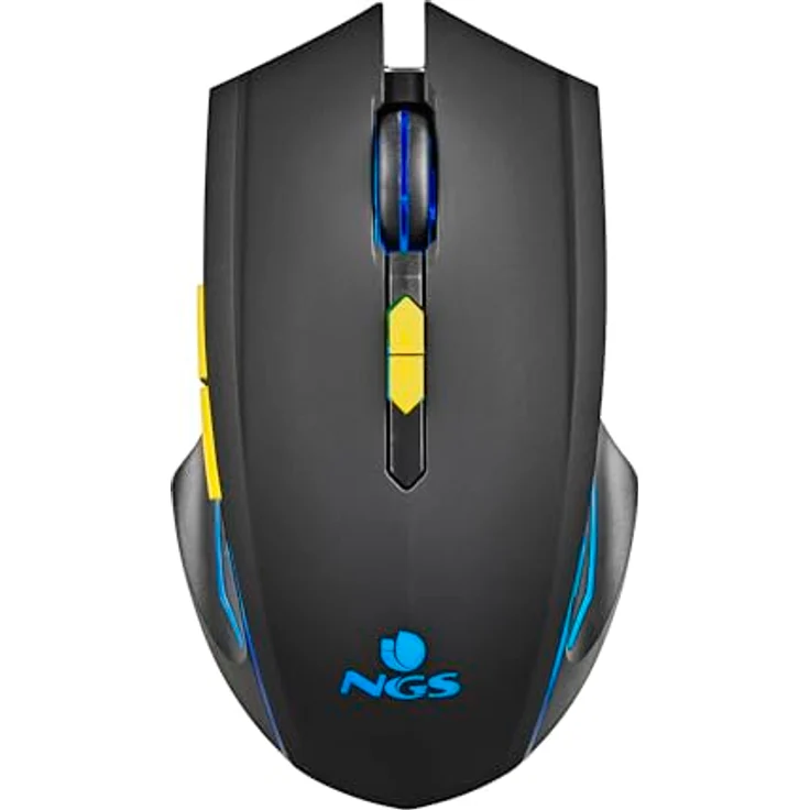 NGS GMX-200 Kabellose Gaming-Maus, 2,4-GHz-Technologie, 3200 DPI, 6 Tasten, LED-Beleuchtung, universelle Kompatibilität, schwarz – Bild 1
