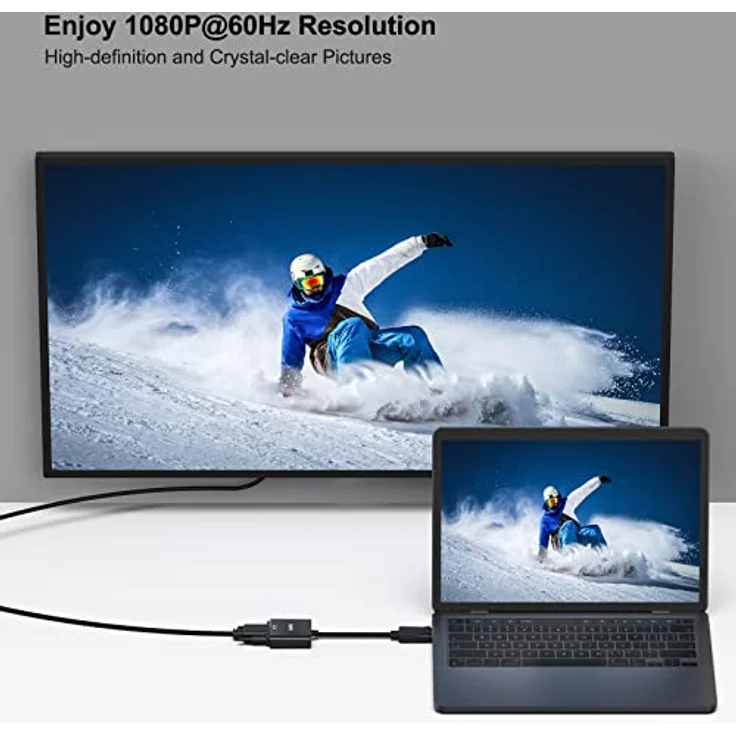 DisplayPort auf VGA, Benfei Vergoldet DP/DisplayPort zu VGA Male to Female Kabel-Adapter Konverter - Preisvergleich – Bild 5