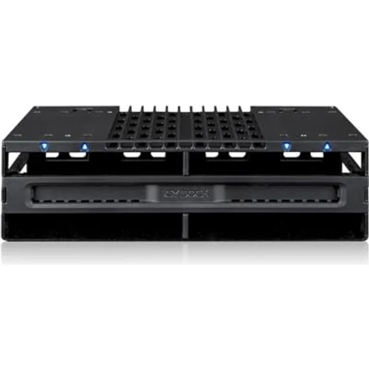ICY DOCK Tray-Less 4X 2,5 SAS/SATA SSD/HDD Mobile Rack für 5,25 Zoll Schacht | flexiDOCK MB024SP-B, Schwarz – Bild 1
